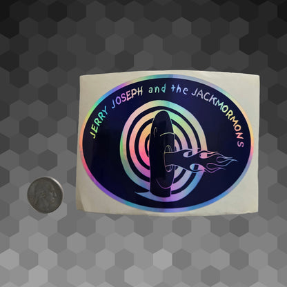 Fire-Breathing Tiki Head Jackmormons Holographic Sticker
